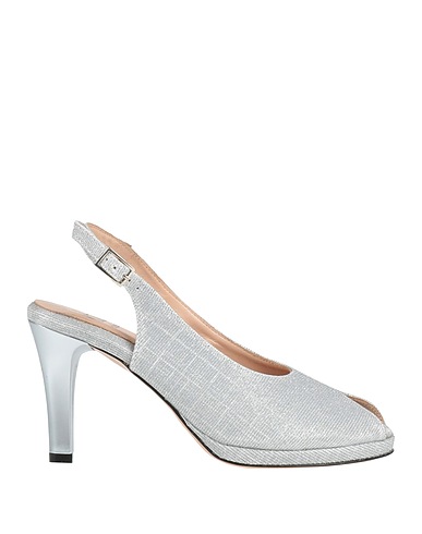 CFT VENICE Sandals Silver Leather, Textile fibers
