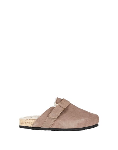 MANEBÍ Mules and clogs Khaki Leather