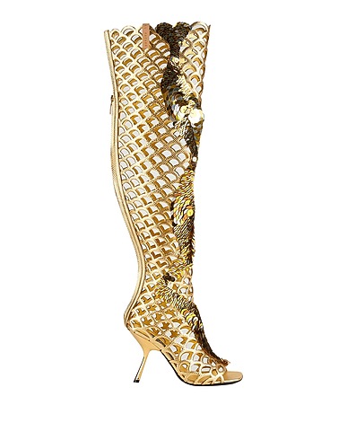 SERGIO ROSSI Boots Gold Leather