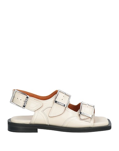 GANNI Sandals Beige Leather