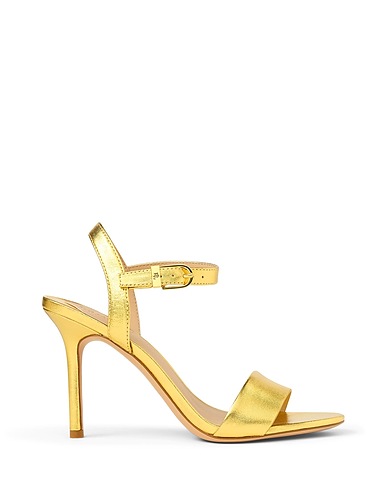 LAUREN RALPH LAUREN Sandales GWEN METALLIC NAPPA LEATHER SANDAL Or 100% Cuir de brebis