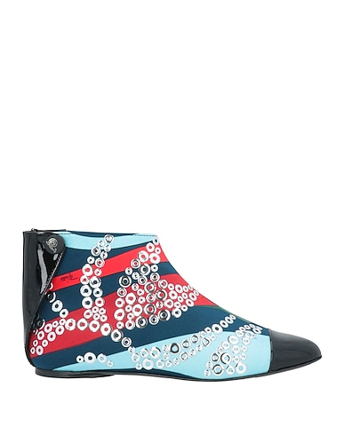 PUCCI Ankle boot Navy Textile fibers, Leather