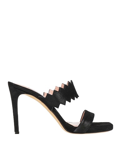 FRANCESCO SACCO Sandali Nero Fibre tessili