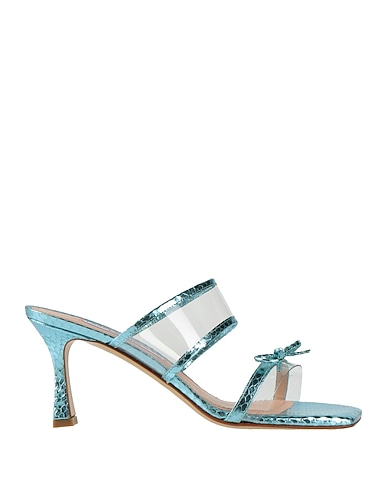 FRANCESCO SACCO Sandals Turquoise Leather, Plastic