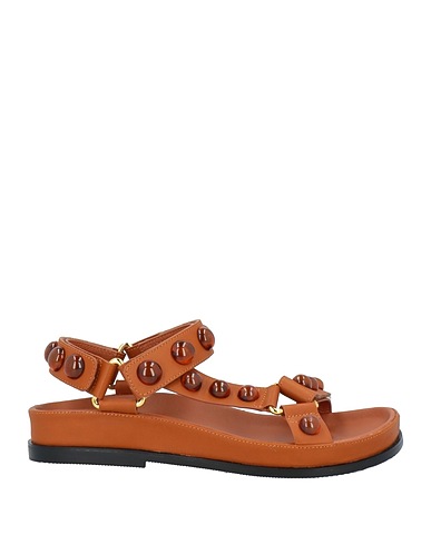 SANDRO Sandals X LOUIS BARTHÉLEMY MARRONE Leather