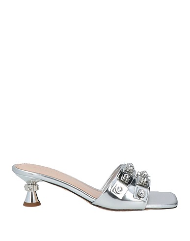 SANDRO Sandals Silver Leather