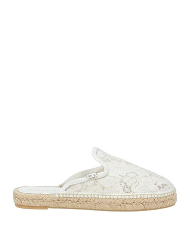 BALDININI Espadrilles White Leather, Textile fibers