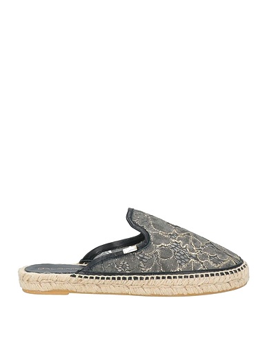 BALDININI Espadrilles Black Leather, Textile fibers