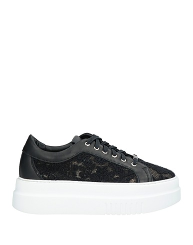 BALDININI Sneakers Black Leather, Textile fibres