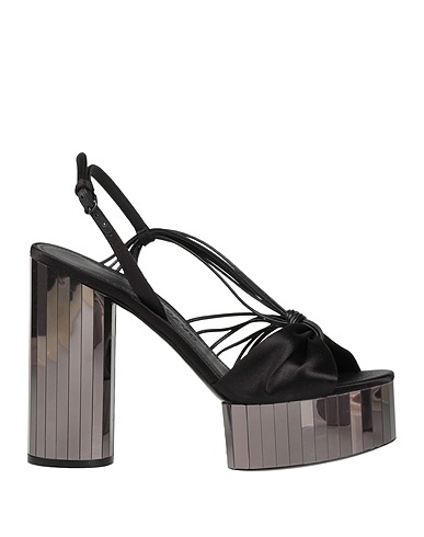 FERRAGAMO Sandals Black Textile fibers, Leather