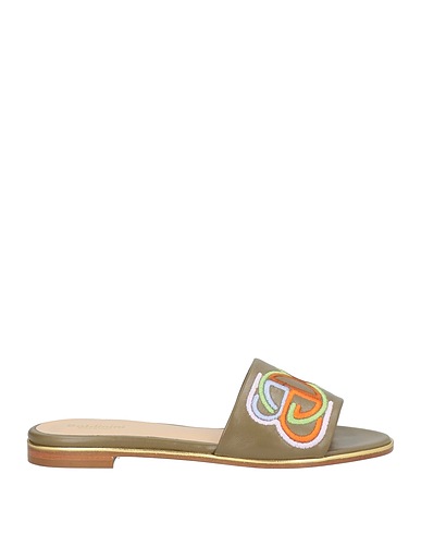 BALDININI Sandals Military green Leather