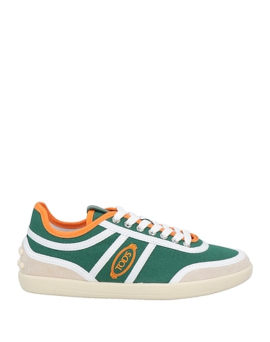 TOD'S Sneakers Green Leather, Textile fibres