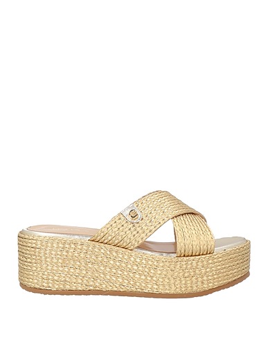 BALDININI Sandals Gold Textile fibers