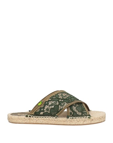 BALDININI Espadrillas Verde militare Fibre tessili