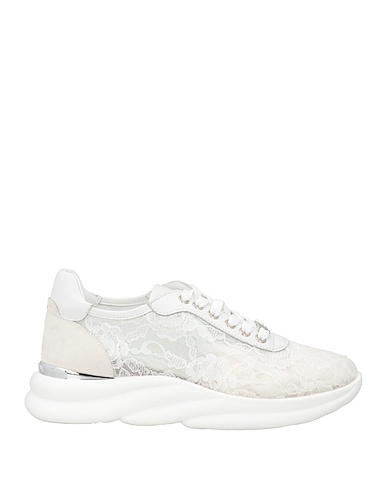 BALDININI Sneakers White Leather, Textile fibres