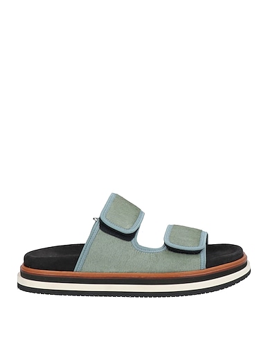 HOGAN Sandals Sage green Textile fibres, Leather