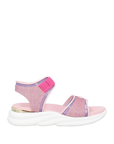 BALDININI Sandals Pink Leather, Textile fibres, Plastic