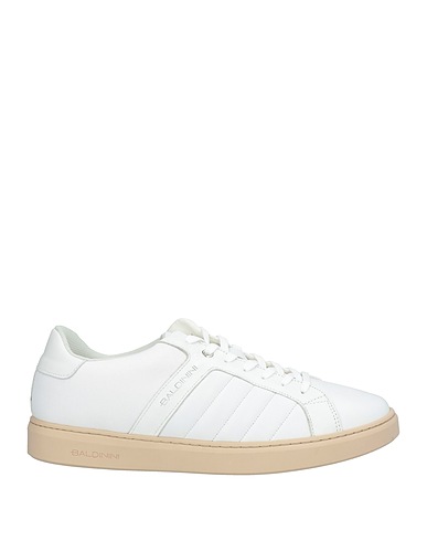 BALDININI Sneakers White Leather, Textile fibers