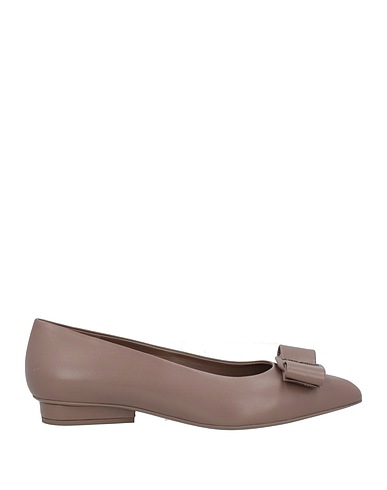 FERRAGAMO Ballet flats Taupe Calf hair