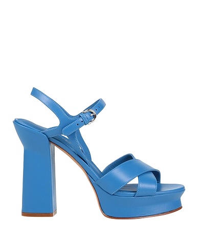FERRAGAMO Sandals Blue Lambskin