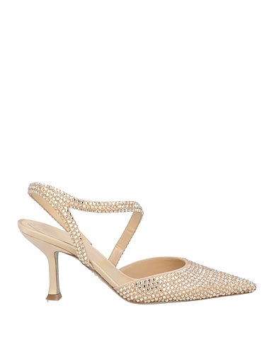 RENE' CAOVILLA Pump Platinum Leather, Textile fibers