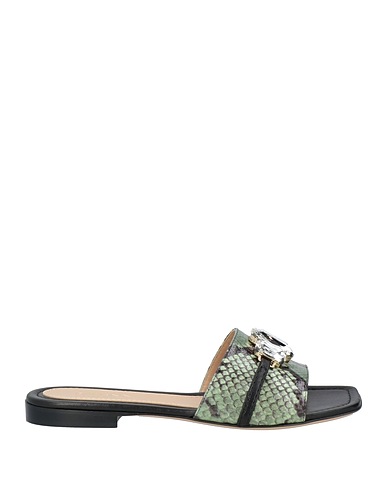 BALDININI Sandals Sage green Leather