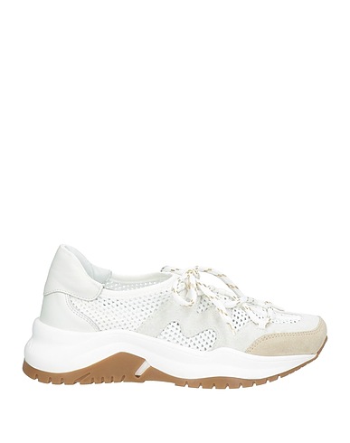 BALDININI Sneakers White Textile fibers, Calfskin