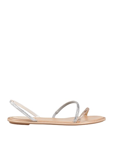 RENE' CAOVILLA Sandals Beige Textile fibers