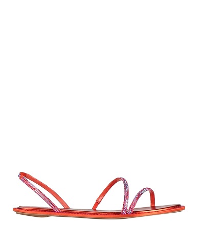 RENE' CAOVILLA Sandali Arancione Fibre tessili