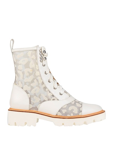 BALDININI Ankle boot White Calfskin, Textile fibres