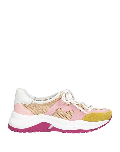 BALDININI Sneakers Pink Calfskin, Textile fibres