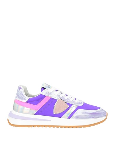 PHILIPPE MODEL Sneakers Purple Leather, Textile fibres