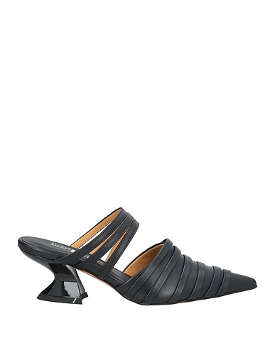 SILVIA ROSSINI Mules and clogs Black Leather