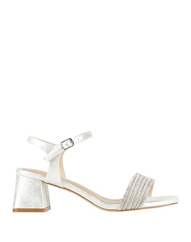 CAFèNOIR Sandals Silver Textile fibres