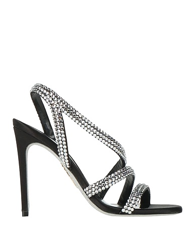 RENE' CAOVILLA Sandals Black Textile fibres