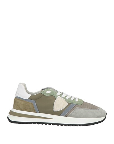 PHILIPPE MODEL Sneakers Vert sauge Cuir, Fibres textiles