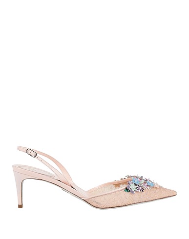 RENE' CAOVILLA Escarpins Fibres textiles, Cuir