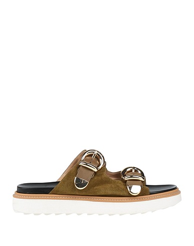 BALDININI Sandals Military green Leather