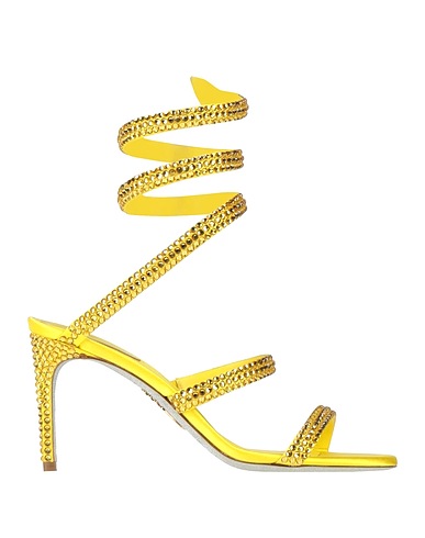 RENE' CAOVILLA Sandali Giallo Fibre tessili
