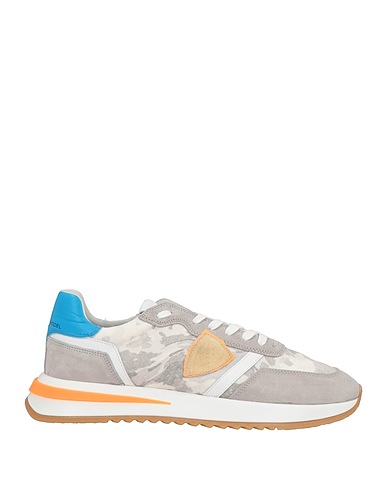PHILIPPE MODEL Sneakers Grey Leather, Textile fibres