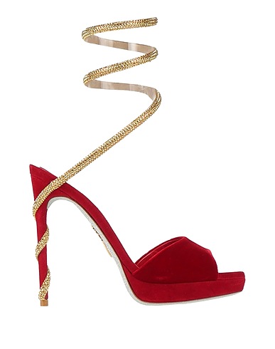 RENE' CAOVILLA Sandals Red Textile fibers