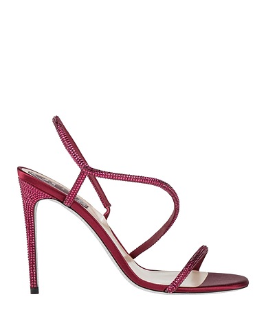RENE' CAOVILLA Sandals Burgundy Textile fibers