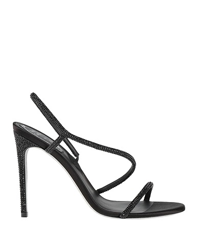 RENE' CAOVILLA Sandalen Schwarz Gewebefasern