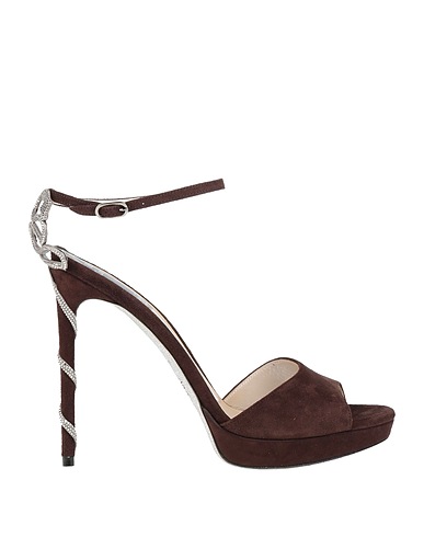 RENE' CAOVILLA Sandals Dark brown Leather