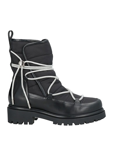 RENE' CAOVILLA Ankle boot Black Leather, Textile fibres