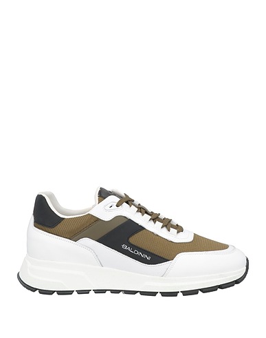 BALDININI Sneakers Military green Calfskin, Textile fibers