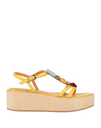 APEPAZZA Espadrilles Yellow Leather