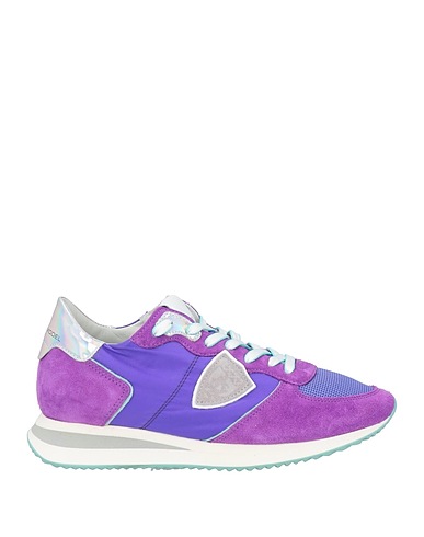 PHILIPPE MODEL Sneakers Purple Leather, Textile fibres
