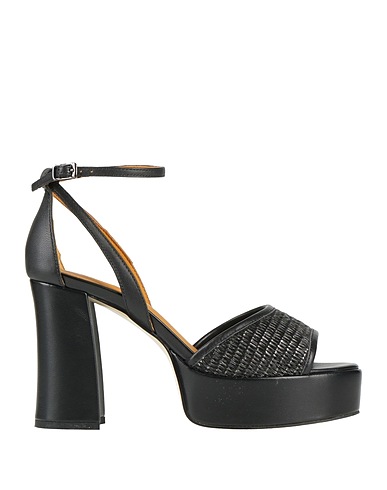 APEPAZZA Sandali Nero Pelle, Fibre tessili