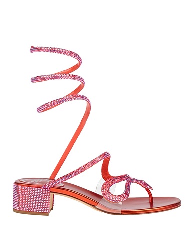 RENE' CAOVILLA Flip flops Rust Textile fibers, Plastic